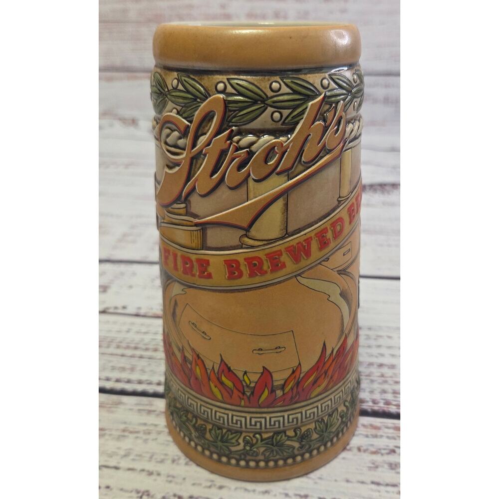 Vintage Ceramarte Brazil The Stroh Brewery Co Beer Stein Mug 7.5" Tall